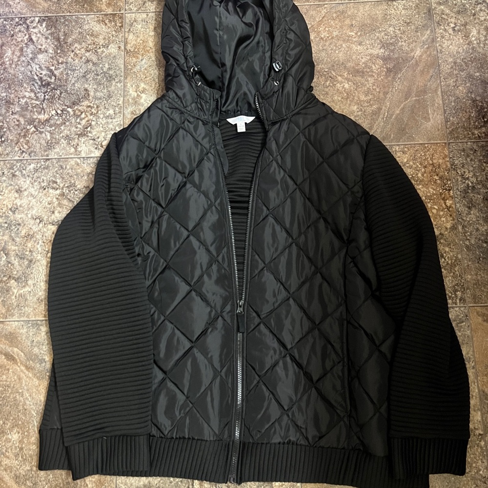 Time and Tru Black Quilted Jacket